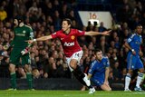 Blues for Chelsea ... Javier Hernandez scores United's controversial winner