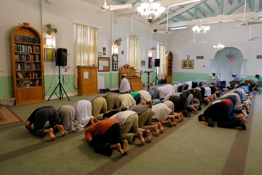 Worshippers at Islamic Centre of Fort Pierce
