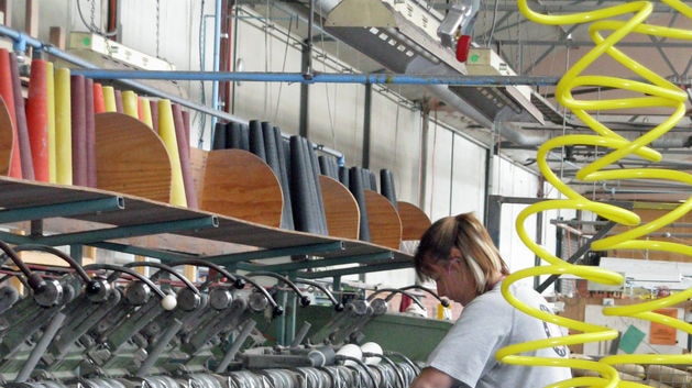 Worker at Tascot carpet factory, Devonport Tasmania