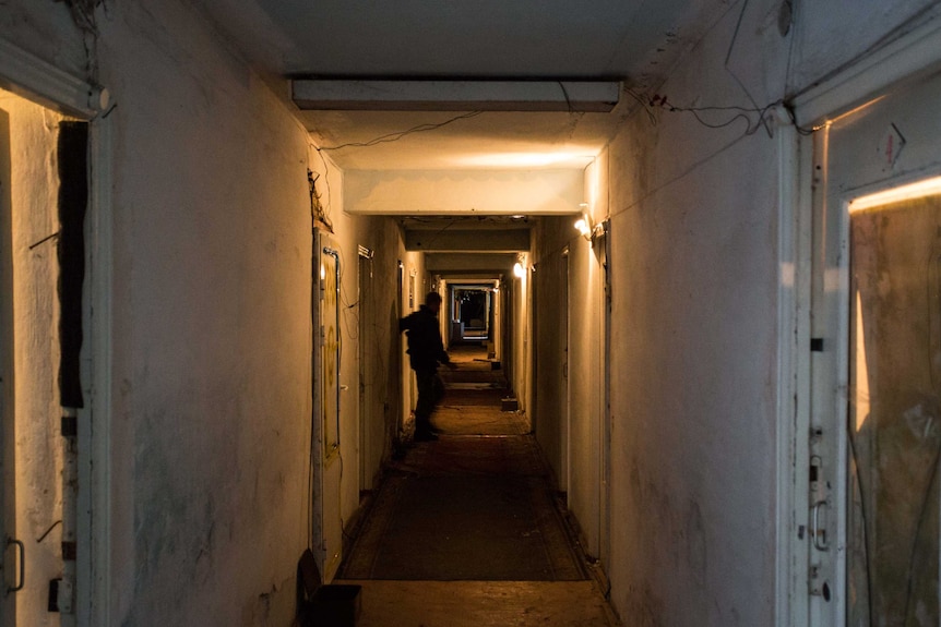 Ukrainian soldiers in their housing.