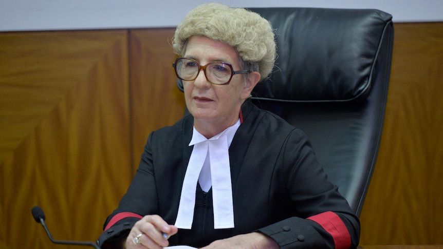 a female supreme court justice sitting in robes and a wig