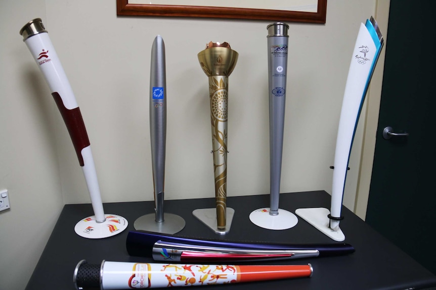 Display of torches produced by the Adelaide company