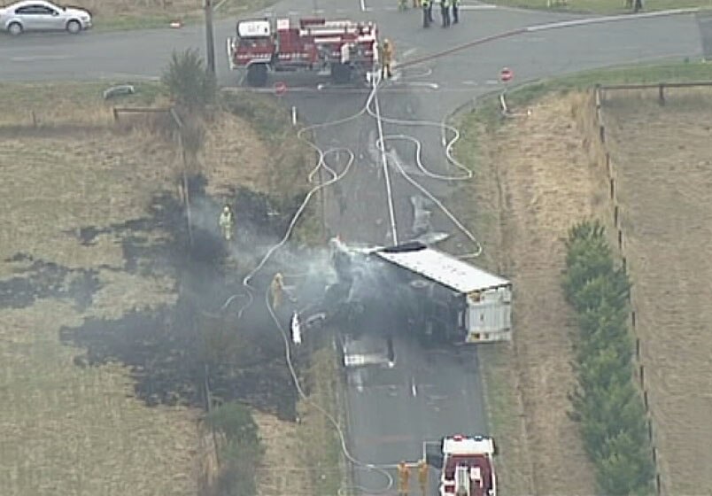 Four killed in crash between car and truck near Koo Wee Rup, southeast