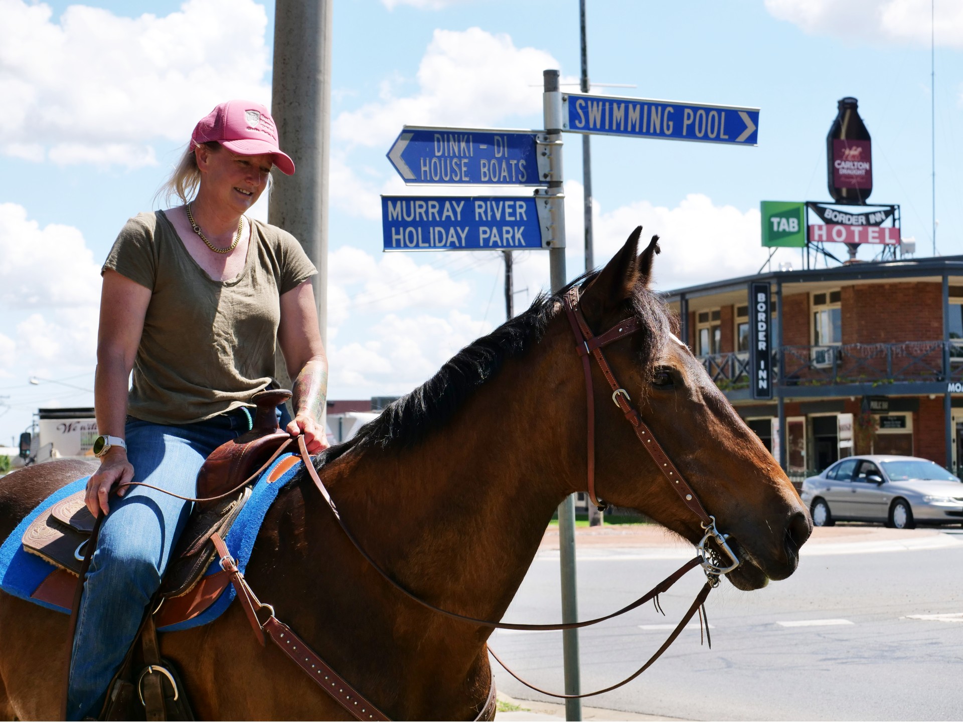 Molly the horse delivers flood updates and fun during a tough time for