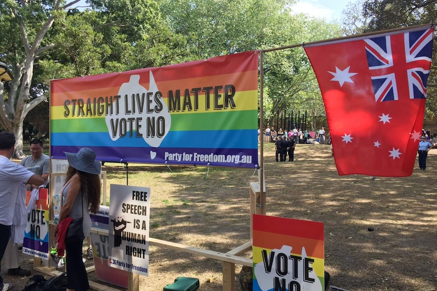 A sign saying "straight lives matter"