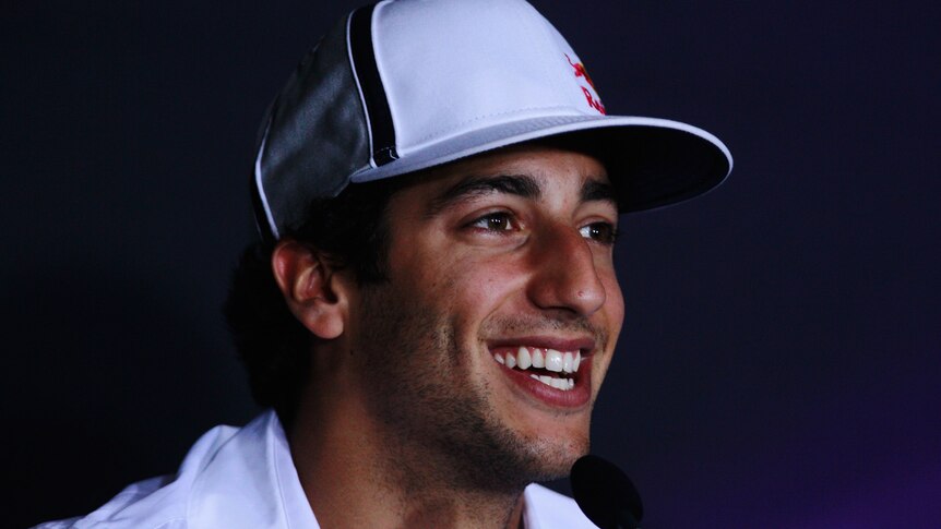 Daniel Ricciardo smiling at press conference