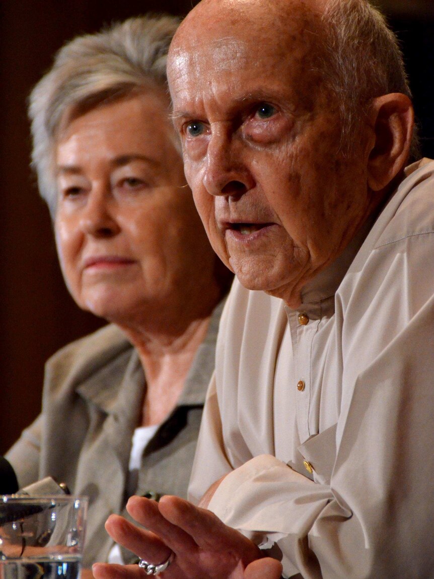 Lois and Juris Greste speak about the jailing of their son, Peter, at a press conference.