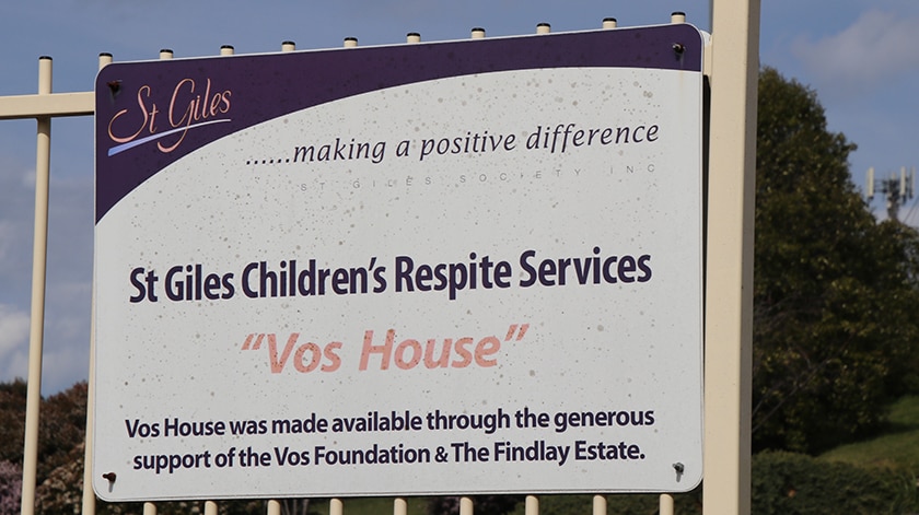 Signage at St Giles Children's Respite Services, Tasmania.