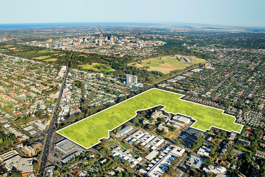 Aerial view of Glenside site