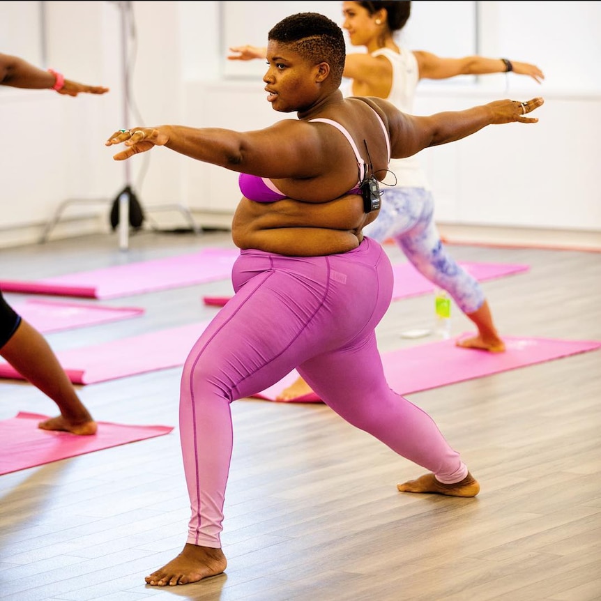 Self-described 'fat femme' and New York-based yogi Jessamyn Stanley.