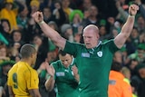 Shock win ... Ireland lock Paul O'Connell celebrates his side's victory (Gabriel Bouys: AFP Photo)