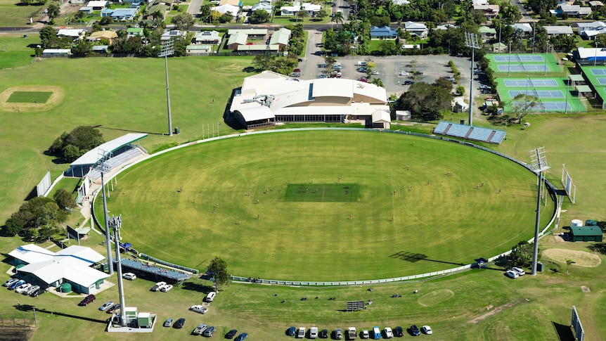 Harrup Park cricket ground in Mackay aerial photo