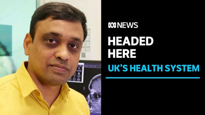 Headed Here, UK's Health System: A man with a yellow polo shirt looks directly at the camera. 