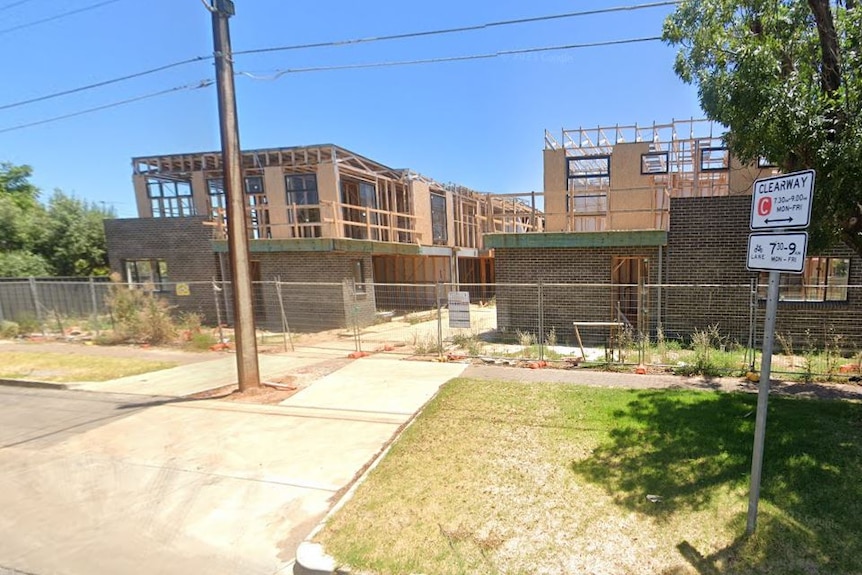 A site showing multiple homes under construction