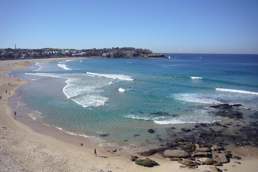 Rips scatter Bondi Beach in Sydney.