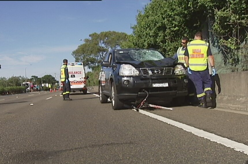 A car collides with six cyclists in Sydney