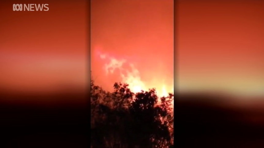 Jeff Pershouse filmed this video of the fire approaching his property
