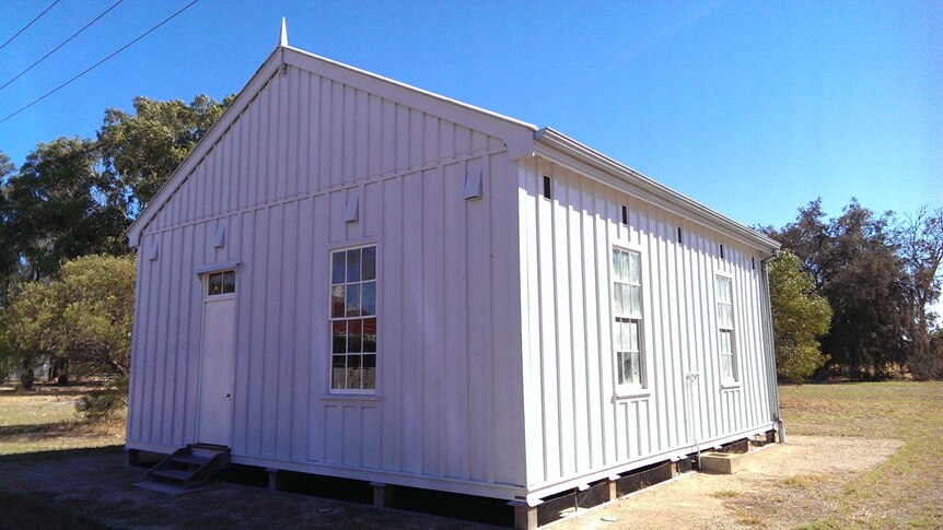 A white timber clad building as part of the former Torrens Island quarantine station, SA