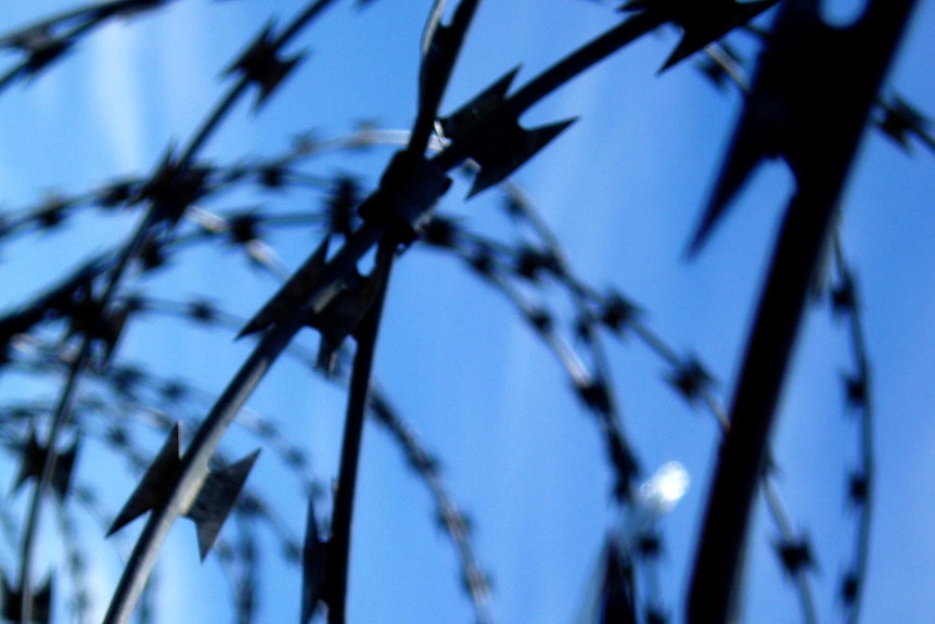 Razor wire at a prison.