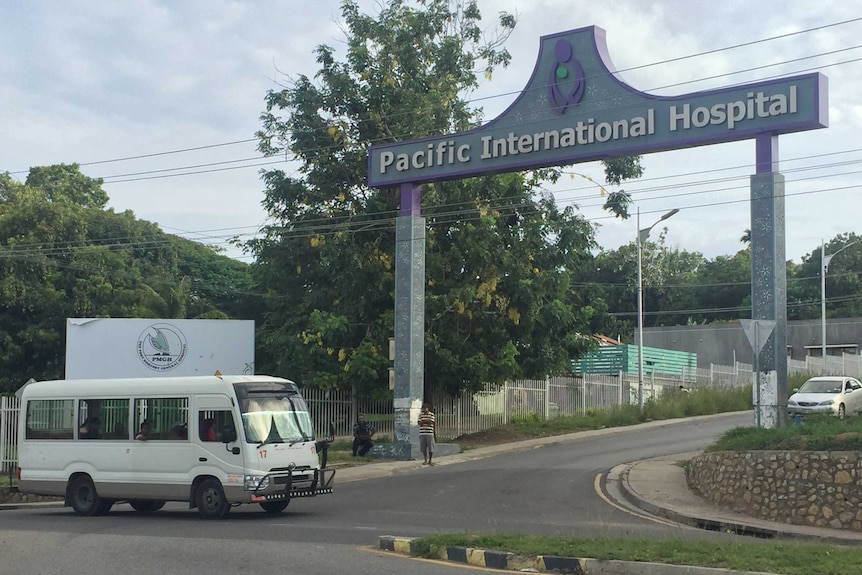 A sign reading "Pacific International Hospital"