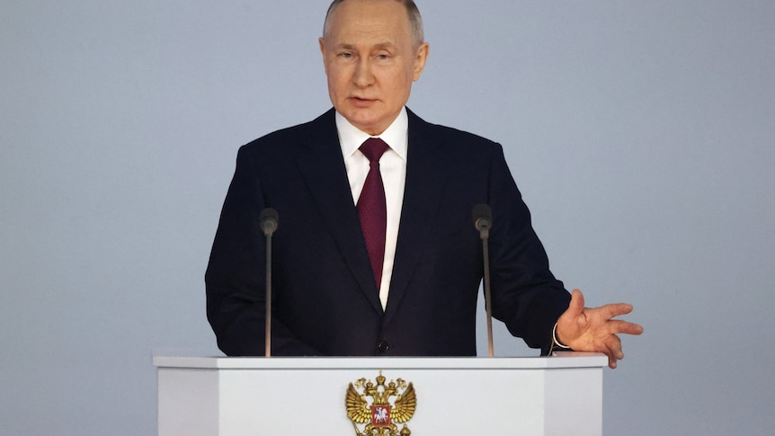 Russian President Vladimir Putin delivers his annual address to the Federal Assembly.