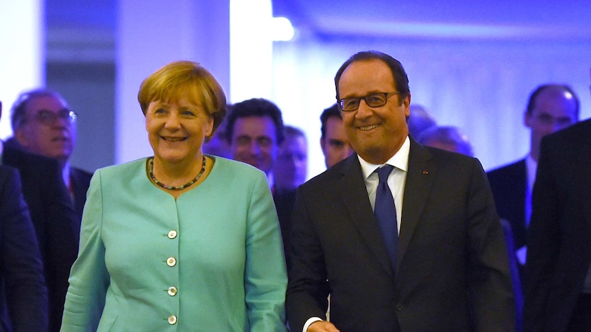 French President Francois Hollande and German Chancellor Angela Merkel