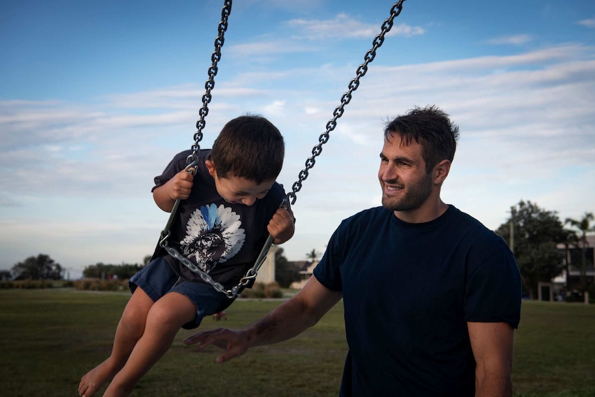 Josh Kennedy with son Emilio