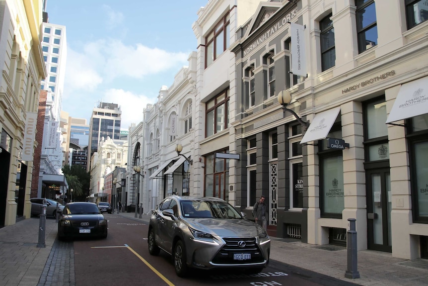 A shopping strip in Perth's inner-city