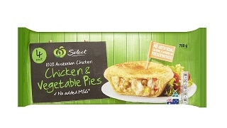 Woolworths chicken and vegetable pies