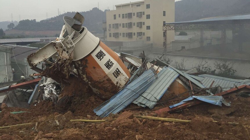 Landslide at industrial park in China