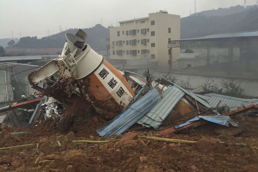 Landslide at industrial park in China
