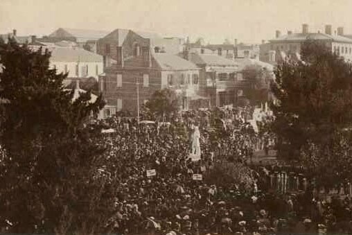 Unveiling of the Burns statue in Adelaide in 1894