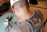 Tattoo on the back of former Yakuza crime boss