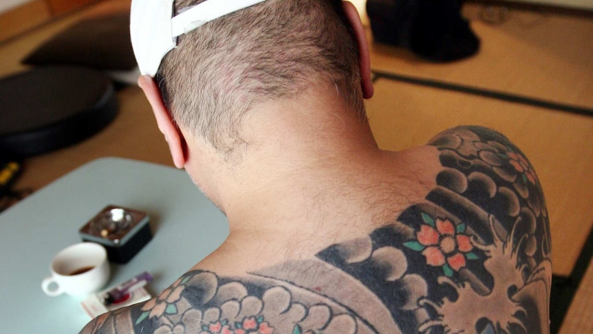 Tattoo on the back of former Yakuza crime boss