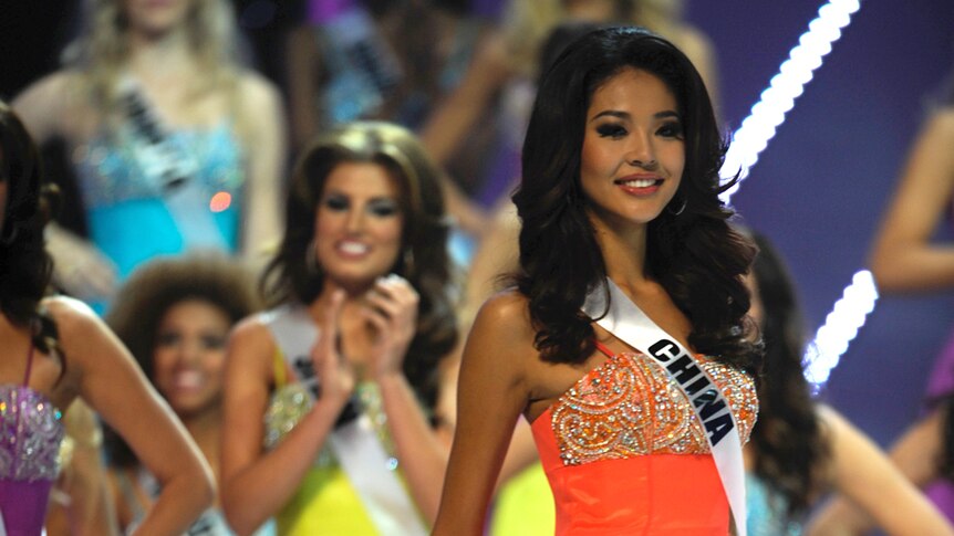 Miss China 2011, Luo Zilin walks the catwalk during the 60th annual Miss Universe beauty pageant