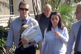 Alexandra 'Xana' Kamitsis walks alongside her lawyer Peter Maley after leaving the Darwin Supreme Court