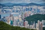 Hong Kong's skyline from a high viewpoint.