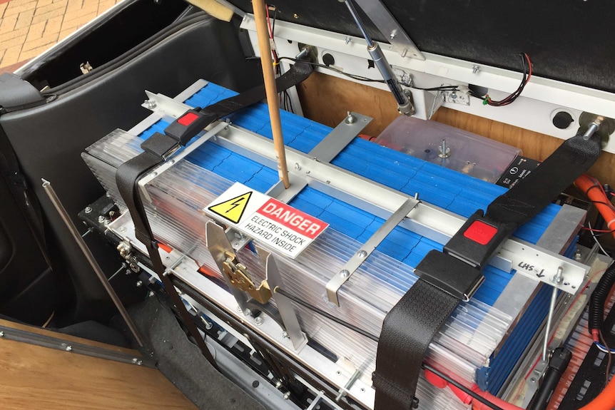 A battery for an electric powered car
