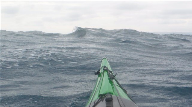 A view of the waves Rodney Biggs navigated through on Backstairs Passage