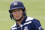 A Victorian cricketer watches a shot during a WNCL match against NSW.