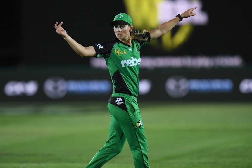 Meg Lanning of Melbourne Stars during the WBBL cricket match against Sydney Thunder.
