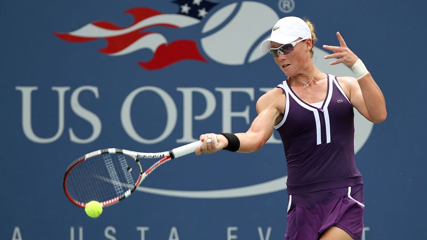 Formidable forehand...Kim Clijsters is hoping to force Stosur to her backhand instead.