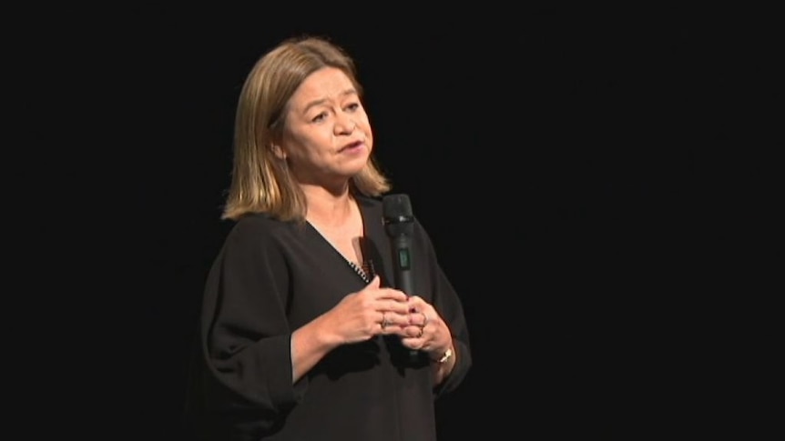 Michelle Guthrie talks to Sydney staff.