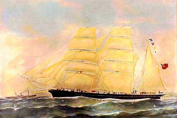 Painting of the Otago from the front of a Joseph Conrad book