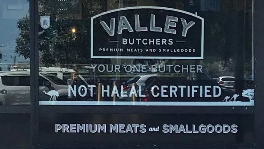 Shop front signage at Valley Butchers at Hope Valley.