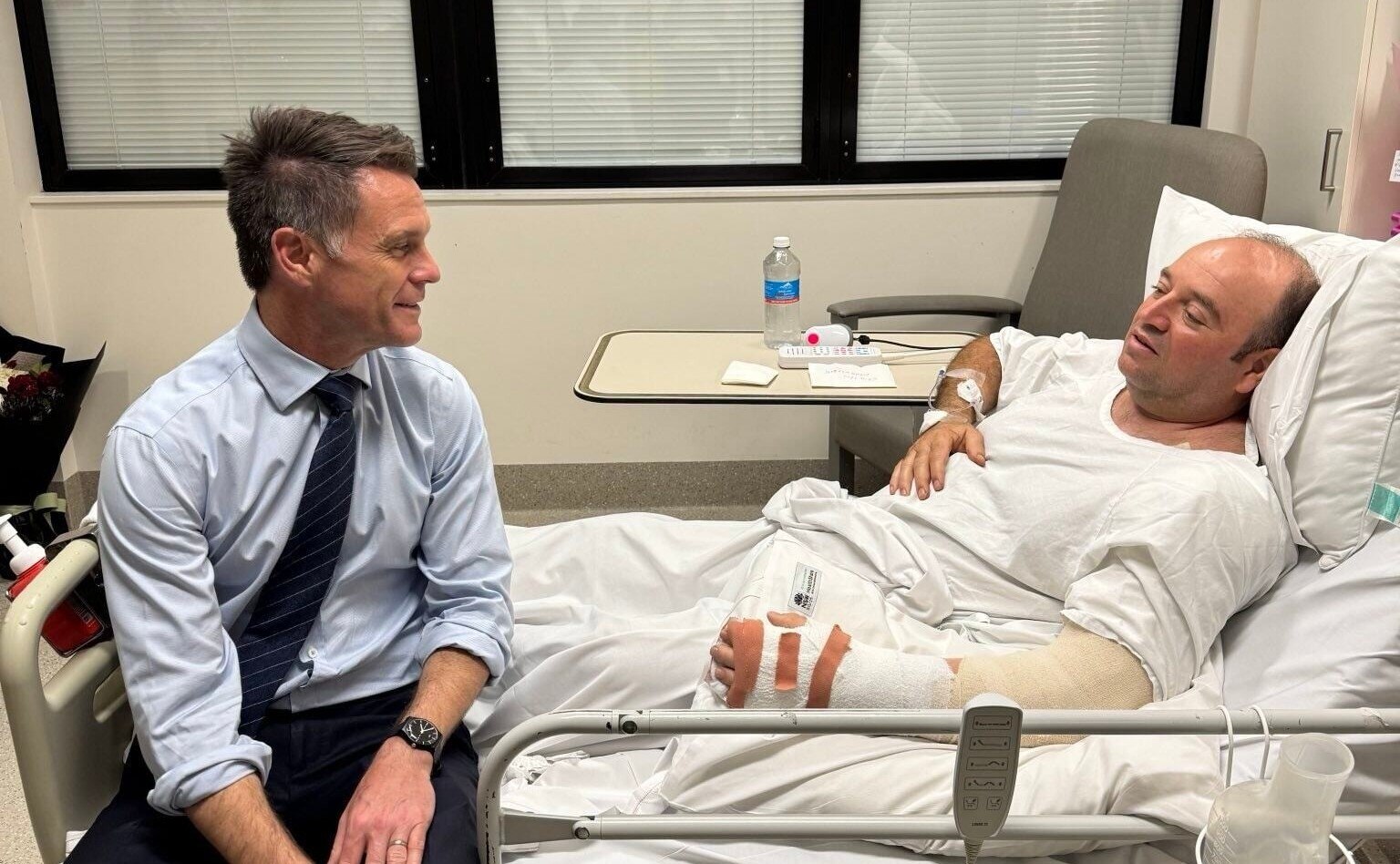 NSW Premier Chris Minns visits Ahmed Al Ahmed at St George Hospital