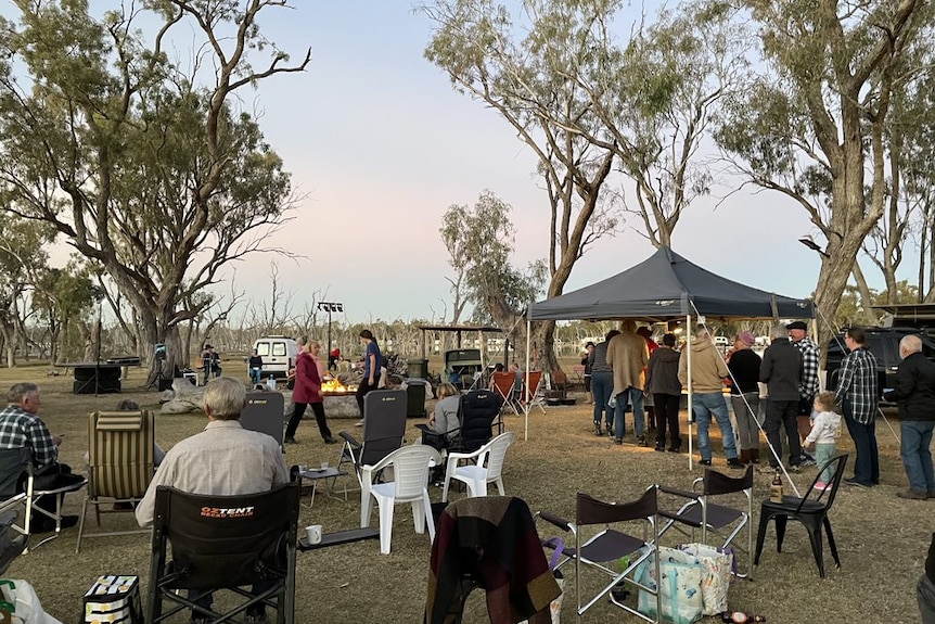 Dozens of people set up camp at Lara wetlands