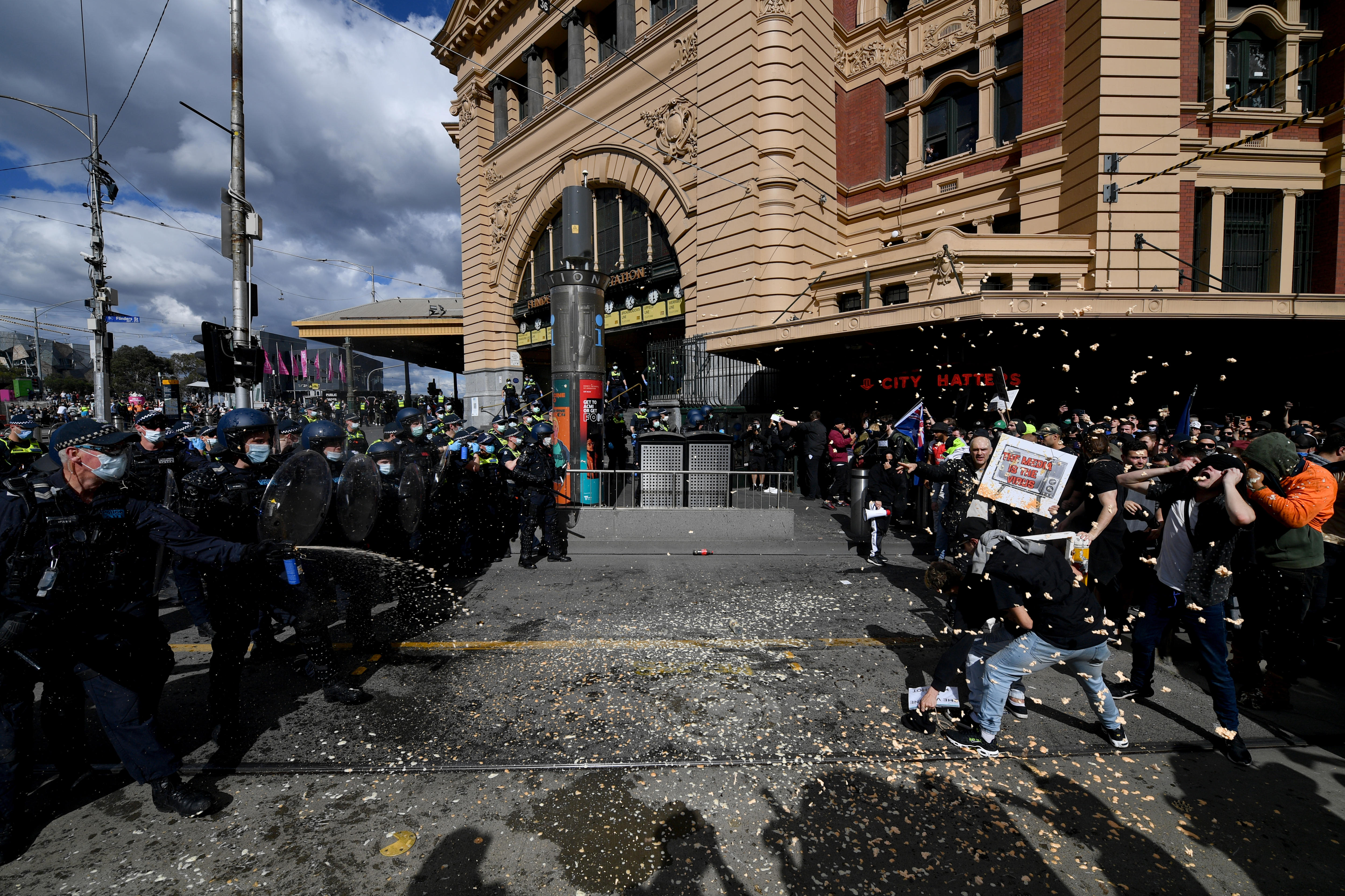 Anti-lockdown Protesters Clash With Police In Melbourne, Smaller ...