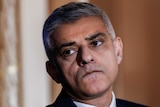 London Mayor Sadiq Khan looks disgruntled during a debate organised by POLITICO.