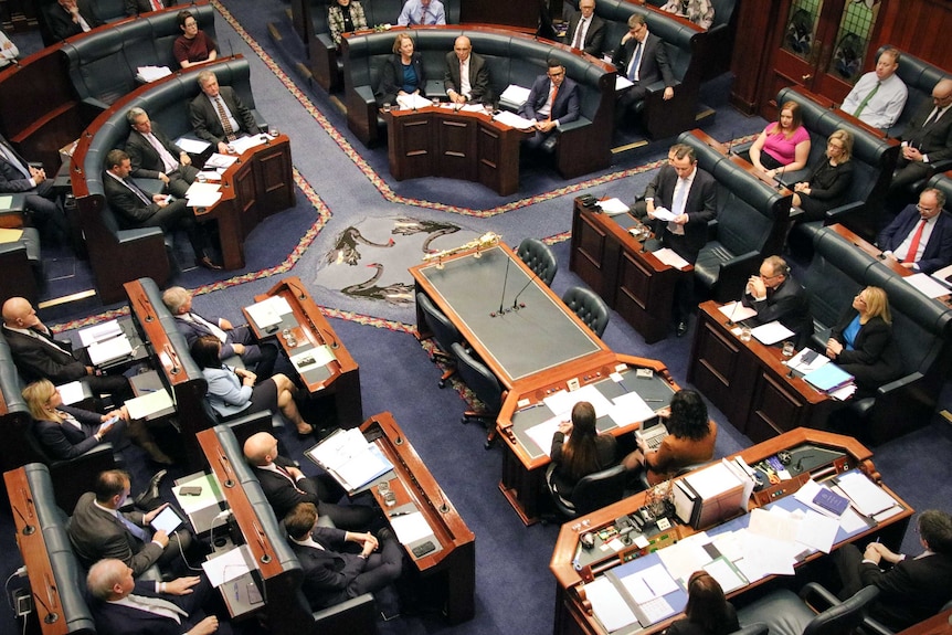 MPs sitting inside WA Parliament's Lower House.